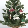 3 stks / pak Kerstmis Truck met boom Ornamenten Houten Kerstdecoratie voor Kerstboom Ornament Party Kids Gift GGB2358