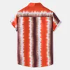 Camisa de praia havaiana de tinta listrada para homens de manga curta de verão Tropical Aloha camisas Mens Casual Férias Férias roupas 210522