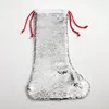 Sublimering tomt sequin julstrumpor personifierade xmas stocking hållare guld flip up anpassade barn glittrande strumpor dekorationer hem dec