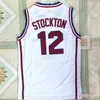 Nikivip Custom John 12 stockton Basketball Jersey Men's Stitched White Any Size 2XS-5XL Name Or Number