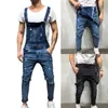 Jeans déchirés pour hommes de mode Combinaisons Hi Street Denim en détresse Salopette pour homme Pantalon à bretelles Taille S-XXXL 211011