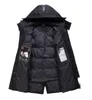 Winter Men's Long White Duck Down Jacket Fashion Hooded Thick Warm Coat Male Big Red Blue Black Brand Clothes 211214