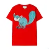 21SS 디자이너 Tshirts 동물 인쇄 여름 통기성 패션 Tshirts 유행 곰 패턴 캐주얼 남성과 여성의 티셔츠 최고 품질