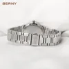Armbandsur Berny Ladies Quartz titta p￥ kvinnor tittar p￥ rostfritt st￥l fodral bl￥ kalender casual vattent￤t julklapp reloj de mujer