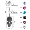 Crystal Belly Button Rings CZ Gem Navel Piercing Bar Chirurgisch Staal Ombligo Dangle Party Barbell voor Woman Body Sieraden