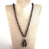 H￤nge halsband Black Obsidian Tree of Life Mala halsband f￶r kvinnliga m￤n smycken