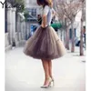 Petticoat 5 Lager 60cm Tutu Tulle Kjol Vintage Midi Pläterade Kjolar Kvinnor Lolita Bridesmaid Bröllop Faldas Mujer Saias Jupe 210619