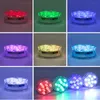 10 LED à télécommande RVB RVB Battre à lumière submersible fonctionnant sous-marine de nuit en plein air Bowl Garden Party Party Decoration