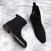 أحذية الرجال الأصلية من جلد الغزال من جلد الغزال أحذية عمل شتوية تشيلسي تصميم غير رسمي للذكور هدية أزياء الأزياء 2021 وصول جديد