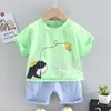 Ours Leader Enfants Garçons D'été Vêtements Décontractés De Mode De Bande Dessinée T-Shirt Et Denim Shorts Tenues Bébé Cool Vêtements Ensembles 210708