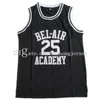 New men Baskeball jersey #14 Will Smith Jersey The Fresh Prince of Bel Air Academy #25 Carlton Banks Movie Jerseys Black Gary Yellow Green