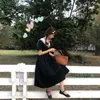 Japonya Tarzı Okul Siyah Elbise Japon Harajuku Sailor Yaka 2021 Tatlılar Pileli Mori Kız Üniforma Günlük Elbiseler