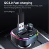 C13 Car Kit Charger Bluetooth 50 FM -передатчик RGB Atmosphere Light MP3 -плеер отображение беспроводной руки аудиосивер с RE5260333