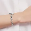 100% 925 Sterling Silver Charm Bransoletki Dla Kobiet DIY Jewelry Fit Pandora Koraliki Lady Prezent z oryginalnym pudełkiem T Hearts Stape Bransoletka
