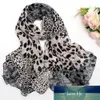 Kvinnor leopard print chiffong långa stora halsduk mode wraps mjuk vår sommar damens tunna hijab elegant sjal