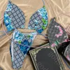 Bayan Bikini Çiçek Baskı Mayo Yastıklı Şınav Mayo Yüksek Bel Bayanlar Tanga Bikini Seti