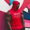 Muscleguys Liftwear Ärmlös Skjorta Med Hoody Brand Gymkläder Fitness Men Bodybuilding Stringers Tank Tops Singlets 210421