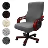 Zachte stof Kantoor stoel Cover Computer Elastische Fauteuil Slipcovers Seat Arm Covers with Rack Removable Retstrotating