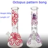 12 inch Luminous Octopus Glass Bong Handmade Hookahs Hand Painting Water Pipe