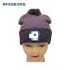 High Bright Fashion Warm Winter Knitted Led Hats with Led Lights USB Rechargeable Outdoor Sports Safety Led Beanie Hat