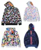 Luxury Loose Fashion mens colour shark hoodie Embroidery Teenager Blue Pink Bathing Black APE Male Tide Men 's Couples camouflage Drake Ovo jointly