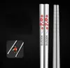 304 Stainless Steel Chopsticks Household Thickened Heat Insulation Square Hotel Gift Scalding Anti-skid Tableware Laser Chopstick SN5921