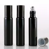 5 ml 10 ml svart UV-eterisk oljesrulle på flaskflaskor med stålplåt för parfym