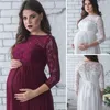 Umstandskleider Schwangere Frauen Babypartykleid Pografie-Requisiten Schwangerschaftskleidung Spitzen-Maxikleid für Po-Shooting