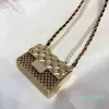 Digner- Women Shoulder Bags Mini Classic Flap Bags Pearl Chain Waist Necklace Cht Wristlet Lovely Lady Cross BagsLXK8