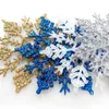 スノーフレーククリスマス10cmプラスチックグリッター偽の雪の装飾品クリスマスツリーペンダントパーティークリスマスデコレーション