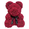 25cmの造花は多色のバラの花の熊のおもちゃバレンタインデーのギフト誕生日パーティー結婚式の装飾