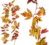 Искусственные декоративные хэллоуин осенние украшения эмулирует имитации клен листьев, День благодарения Ротанга Живые стены висит венки