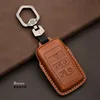 Lyxig äkta läderbil nyckelfall för Jaguar XEL XFL PACE XF Auto Tillbehör Keychain Holder Bag Keyring Cowhide 220228