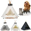 Pet Tent House Cat Bed Portable Teepee With Thick Cushion And 6 Colors Available For Dog Puppy Excursion Outdoor Indoor 210915