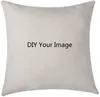 blank sublimation plain burlap pillow case 18x18 inches white cotton linen cushion cover diy home sofa throw pillowcase