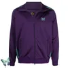 Men's Jackets Purple Needles Jacket Men Women High Street Butterfly Embroidery Logo Track AWGE Webbing Coats