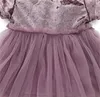 Bébé fille velours daim Tulle robe TU robe à manches courtes couleur unie robe de princesse été enfants vêtements enfants vêtements 793 X2