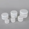 20 30 100 150 250ml Pusta Biały PP Cream Jar Srebrny Krawędź Z Liner Refillable Plastikowe Kosmetyczne Kremowe Słoiki Kremowe Przykładowe Pojemnik Butelka Pot