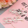 Party favör 15 stilar Silver Gold Letter Word Rhinestone Crystal Hairpin Clip Grip Pin Barrette Ornament Hair Tillbehör DH9799