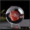 Decorative Objects Figurines Aents Decor Garden Drop Delivery 2021 6Cm Laser Engraved Solar System Ball 3D Miniature Planets Model Sphere G