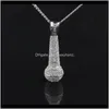 & Pendants Drop Delivery 2021 Mens Iced Out Necklace Fashion Microphone Pendant Hip Hop Jewelry Gold Cuban Chain Necklaces B97Pl