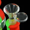 Tubo de água de bongo de vidro de fumar 2,4 polegada flutuador bola de cachorro de cachimbo de petróleo tubos de silicone tubos de silicone