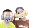 Cartoon Bear Face Shield Cover Kids Cute Bonito Orelha Protete Boca Máscara Animais 2 em 1 Inverno Face Masks Kids Adult Butkle Masks Daj359