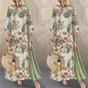 Kobiety Sukienka Maxi Beach Summer Casual Boho Styl Etniczny Kwiatowy Drukuj Plus Rozmiar S-5XL Loose Fashion Sundress 210522