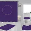 Enkelt brev tryckt dusch gardiner mode hem vattentät bad gardin personlighet toalett täcker mattor fyra stycken set
