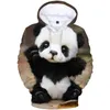 3D Imprimer mignon Panda Sweats à capuche Sweatshirts Sweatshirts Femmes Pulls Fashion Hip Hop Streetwear Automne Enfants Casual Casual Garçons Garçons Garçons Tops 211116