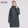 Miegofceの女性のジャケット春のコートジャケットの女性のコートユニークな襟デザインパーカーの防風隠されたポケットパーカー210819