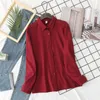 HSA Women White Shirts Candy Color Solid Pink Blusa Turn Down Collar Cotton Long Sleeve Spring Tops 210430