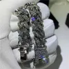 12MM Men's Chunky Iced Out Crystal Miami Link Bracelet Bling Hip hop Jewelry Gold Silver CZ Cuban Chain Bracelet18-20cm
