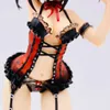 Figura de acción de Tokisaki Kuzou, personaje del juego de Anime, juguete hecho a mano, traje de encaje negro y rojo, pegatina decorativa para habitación